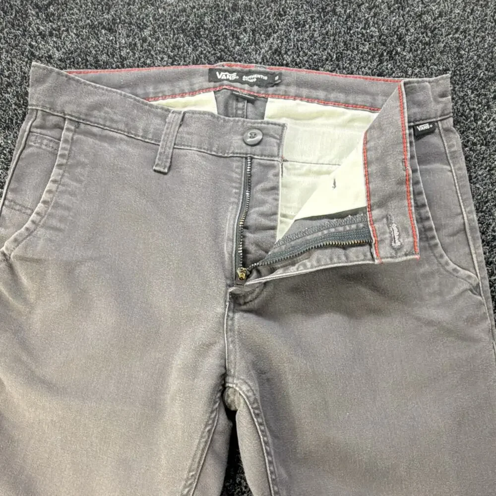 VANS Authentic Chino Men's Slim Tapered Pants Gray 30 Twill Stretch